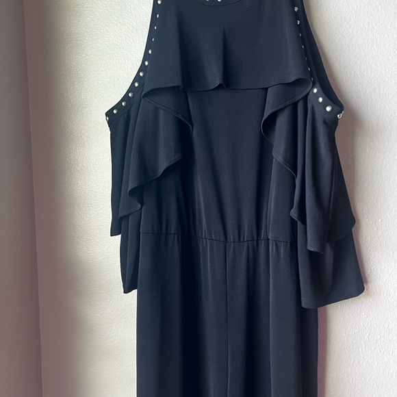 Thalia Sodi Silver Rivet Black Jumpsuit - Picture 3 of 10